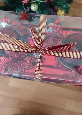 Kırmızı renkli 2 li mumluk - Görsel 3