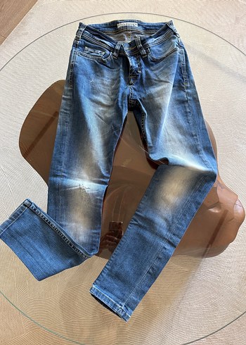 Polo Garage Kadin Mavi Normal Kesim Kot Pantolon
