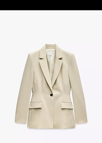 Zara Bej Tek Dugmeli Blazer Ceket