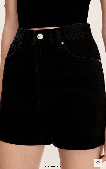 36 Beden siyah Renk mango yüksek belli denim şort
