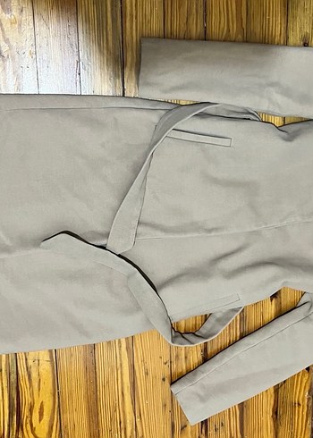 Bej Renkli koton kaban - Görsel 4