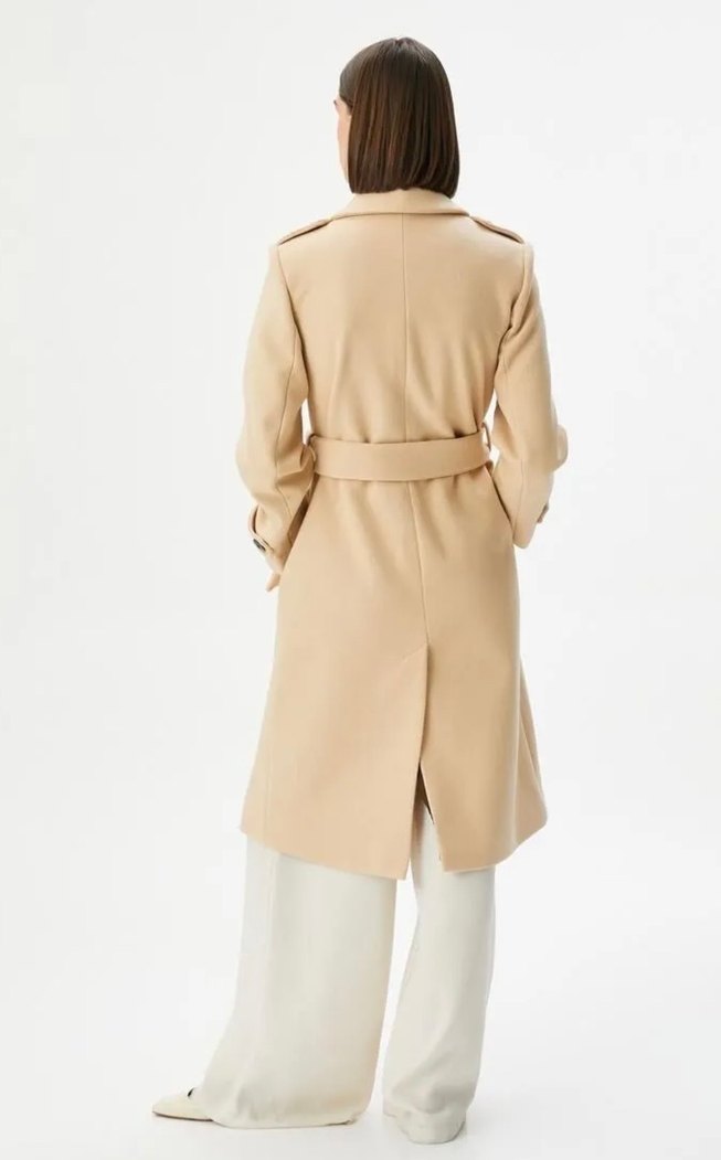 Bej Renkli koton kaban - Görsel 2