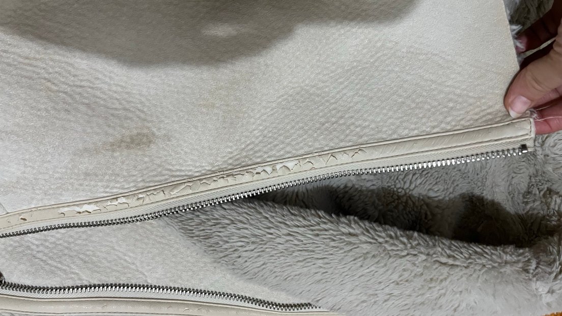 Stradivarius Bej Fermuarlı kürklü Kadın kaban - Görsel 4