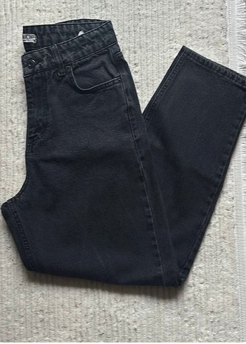 Addax Siyah Duz Paca Denim Jean