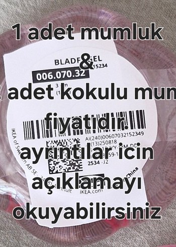 Ikea İkea Mumluk Ve 2 Adet Mum