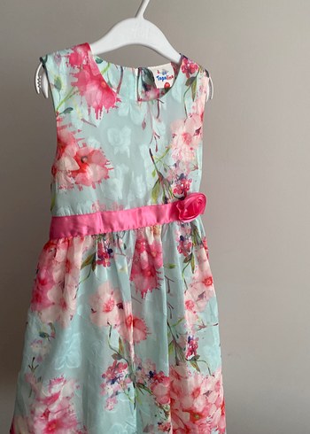 Çiçek Desenli Kemerli Kız Elbisesi - Görsel 7