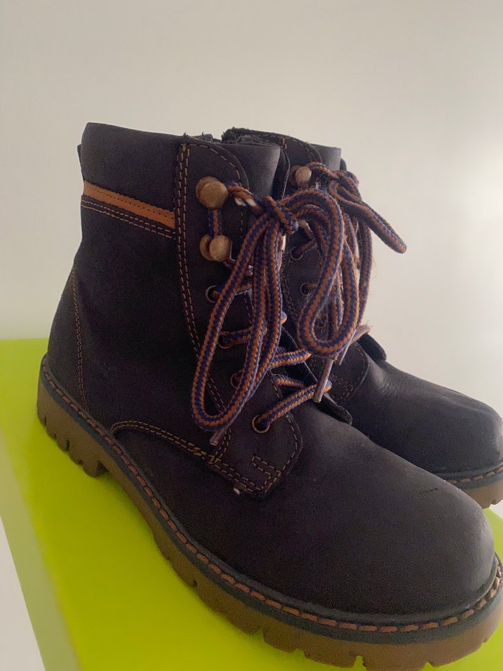 Kahverengi gerçek deri Süet Bağcıklı Bot - Görsel 2