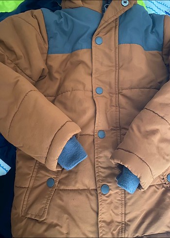 Kahverengi Erkek Çocuk Puff Mont - Görsel 6