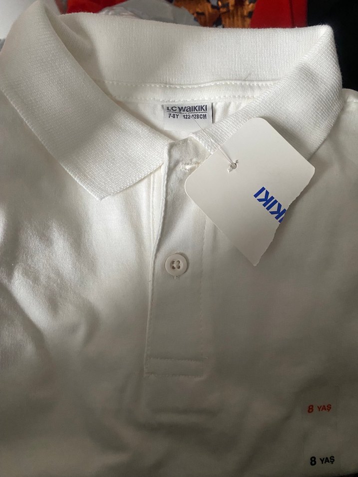 Erkek ekru Polo Yaka Kısa Kollu Tişört - Görsel 2