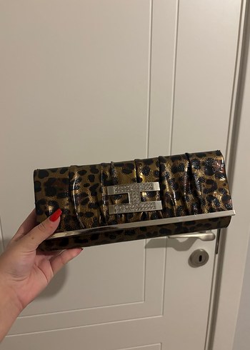 ÇÇS Leopar Desenli Parlak Uzun Cuzdan
