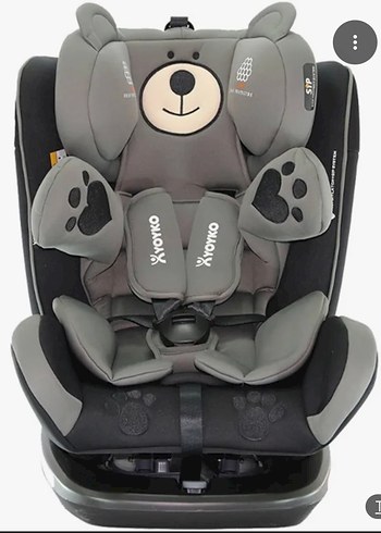 Gri Ayıcık Desenli Çocuk Oto Koltuğu - Görsel 3