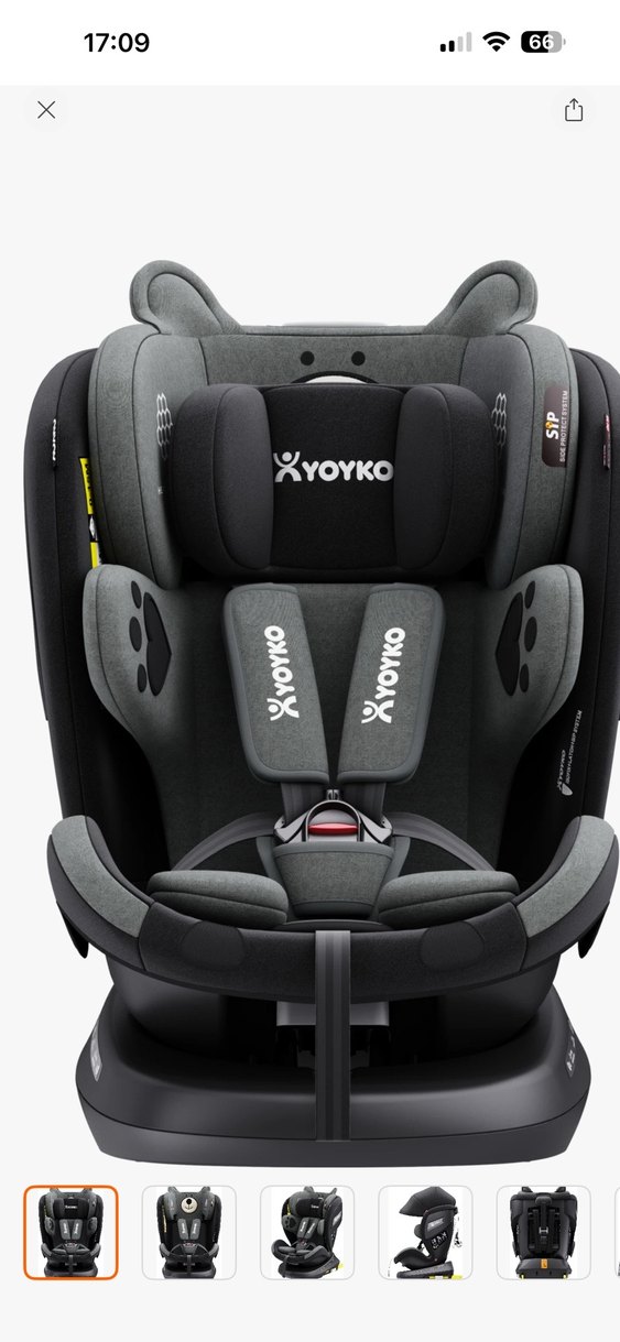 Gri Ayıcık Desenli Çocuk Oto Koltuğu - Görsel 2