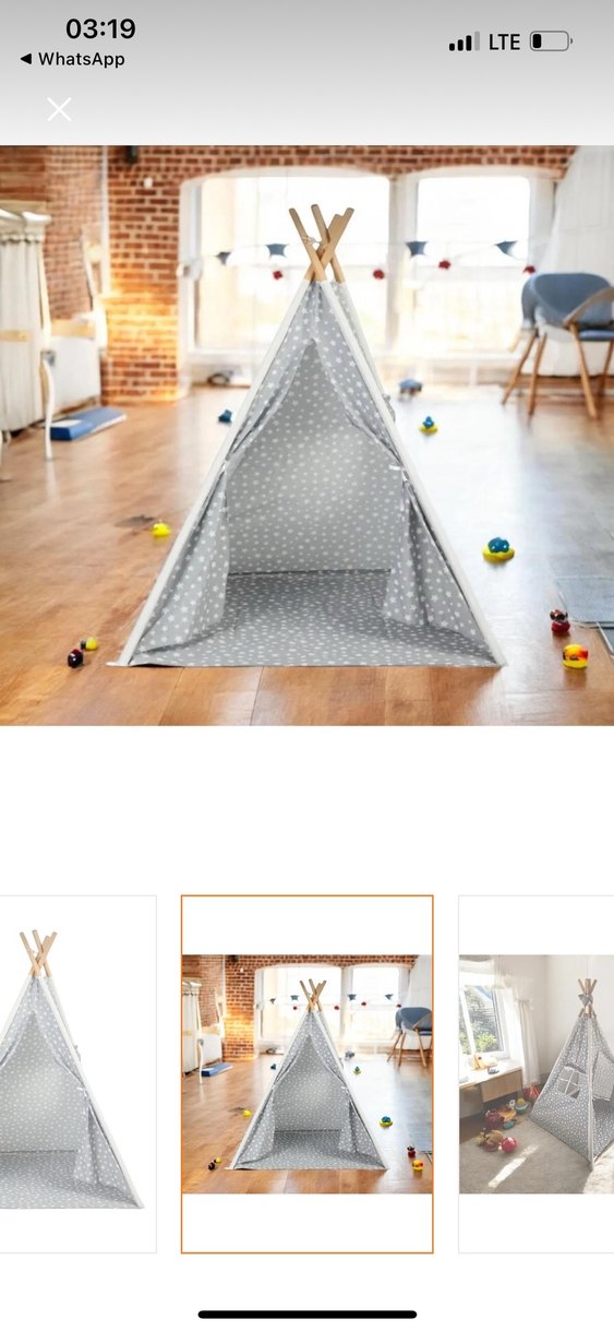 Gri Yıldız Desenli Çocuk Oyun Çadırı - Görsel 2