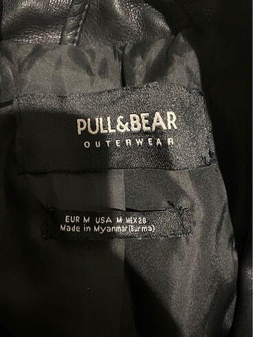 m Beden siyah Renk Pull bear deri ceket #Pull and bear