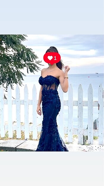 Lacivert abiye - Görsel 3