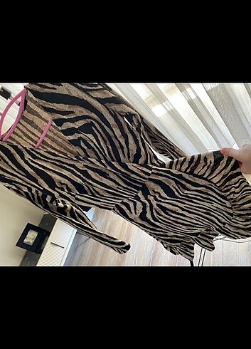 Günlük zebra elbise 