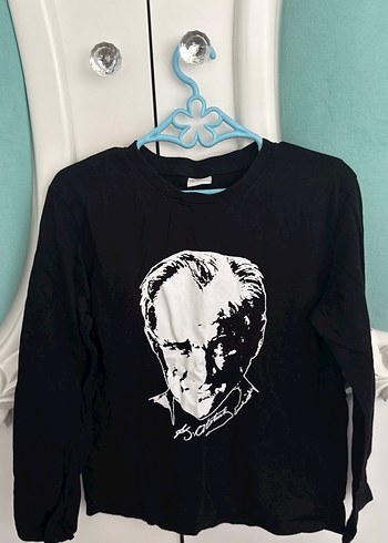 Siyah Atatürk Baskılı Erkek Sweatshirt