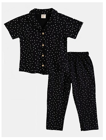 Diğer CTT1004S / Kız Çocuk Puan Desenli Pijama Takımı Kısa Kollu 6/7 y