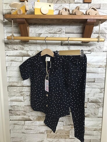 CTT1004S / Kız Çocuk Puan Desenli Pijama Takımı Kısa Kollu 6/7 y