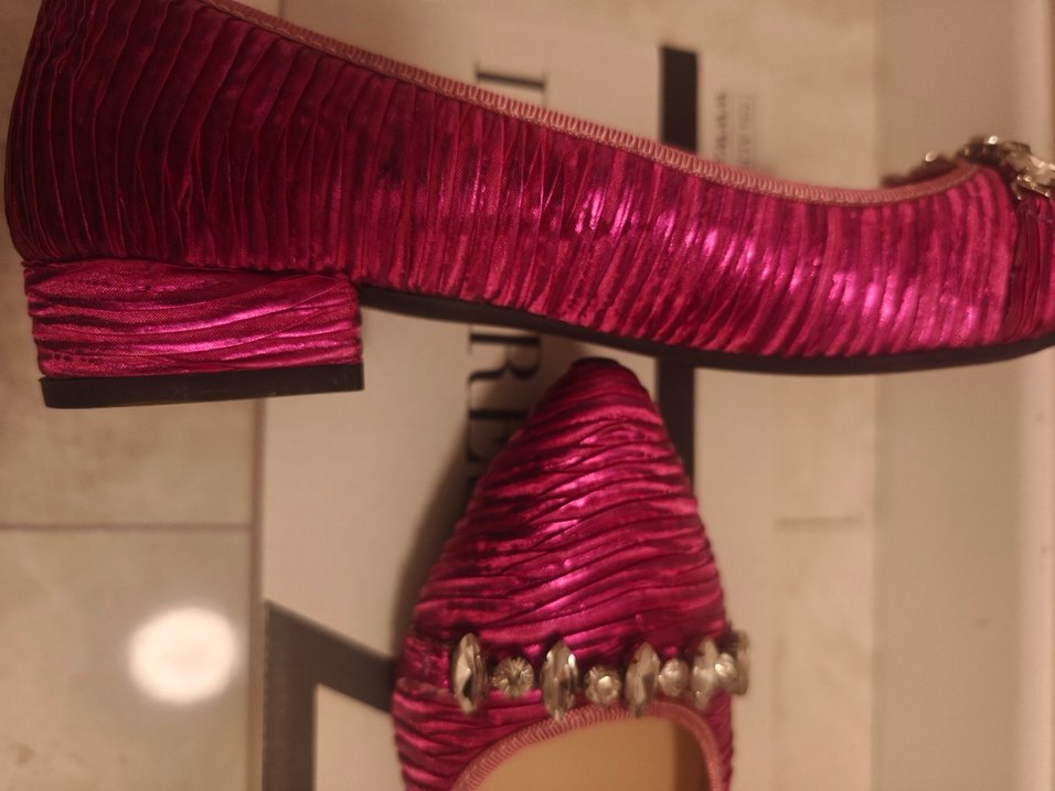 Pullu Pembe Dolgu Topuklu Abiye Ayakkabı - Görsel 2