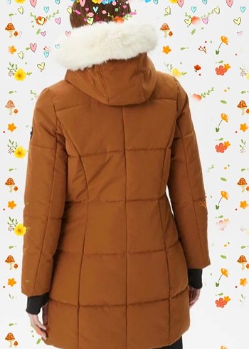 Kahverengi Kürklü Kadın Kışlık Mont - Görsel 5