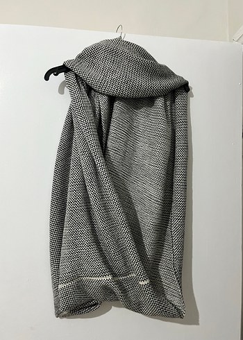 Diğer Gri Siyah Houndstooth Desenli Sal