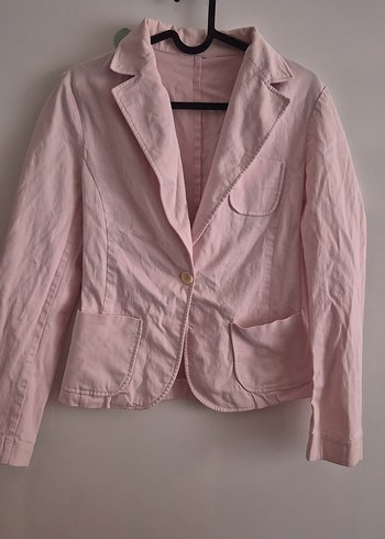 Zara Acik Pembe Tek Dugmeli Blazer Ceket