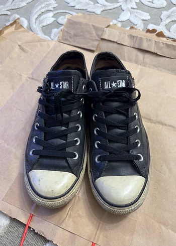 Converse Deri Siyah All Star Dusuk Bilekli Sneaker