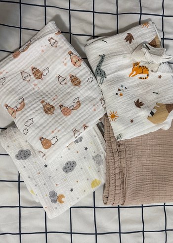 LC Waikiki 3 Lu Muslin Bez Seti Ve Puset Ortusu