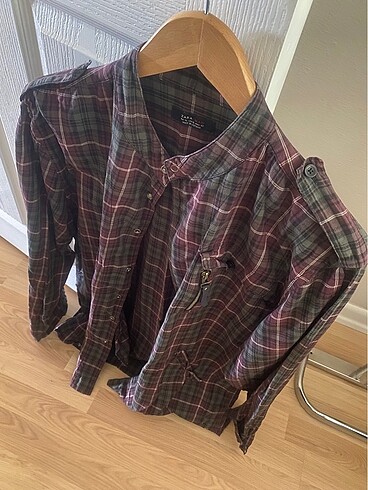 l/xl Beden bordo Renk Zara man gömlek