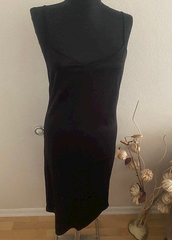 s Beden siyah Renk Zara Siyah Dantel Detaylı Uzun Gotik Elbise