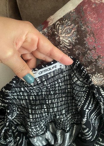 l Beden siyah Renk Zebra Desenli Uzun Bohem Elbise