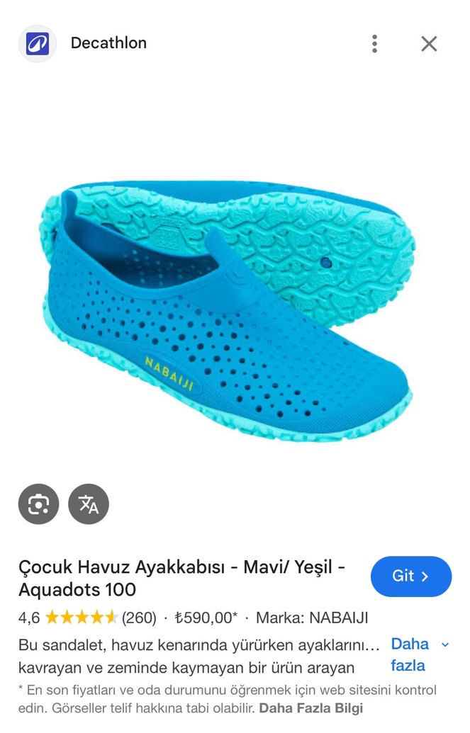25/26 çocuk Su Ayakkabısı Velcro Kayışlı - Görsel 5