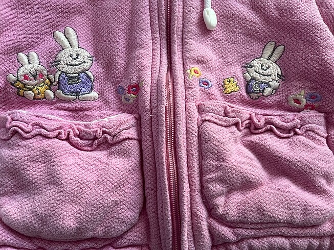 6 Ay Beden pembe Renk Kız bebek mont