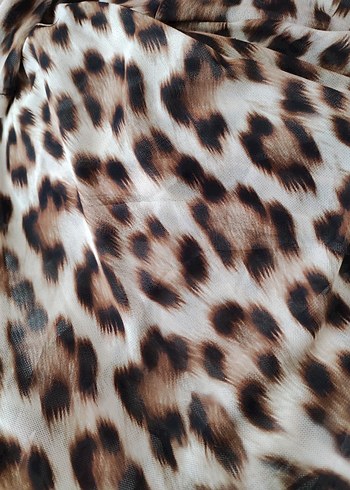 Drapeli Leopar Desenli Uzun Bohem pareo - Görsel 12