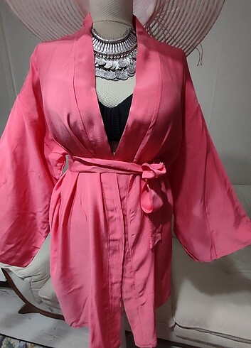 universal Beden pembe Renk Kimono 