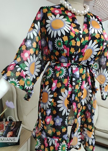 Çiçek Desenli Bohem Mini pareo - Görsel 3