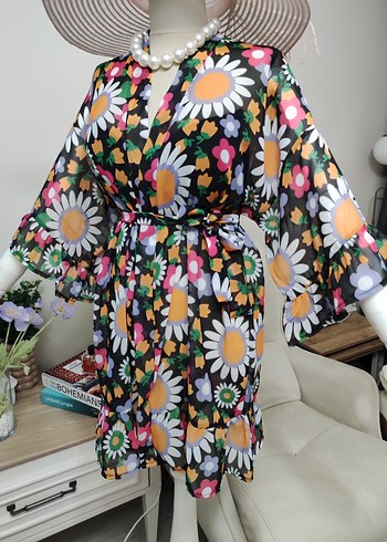 Çiçek Desenli Bohem Mini pareo - Görsel 7