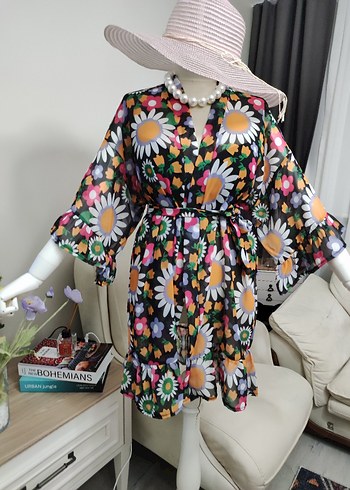 Çiçek Desenli Bohem Mini pareo - Görsel 2