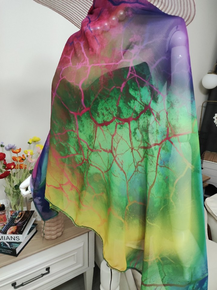 Çok Renkli Uzun Bağlamalı Pareo - Görsel 4