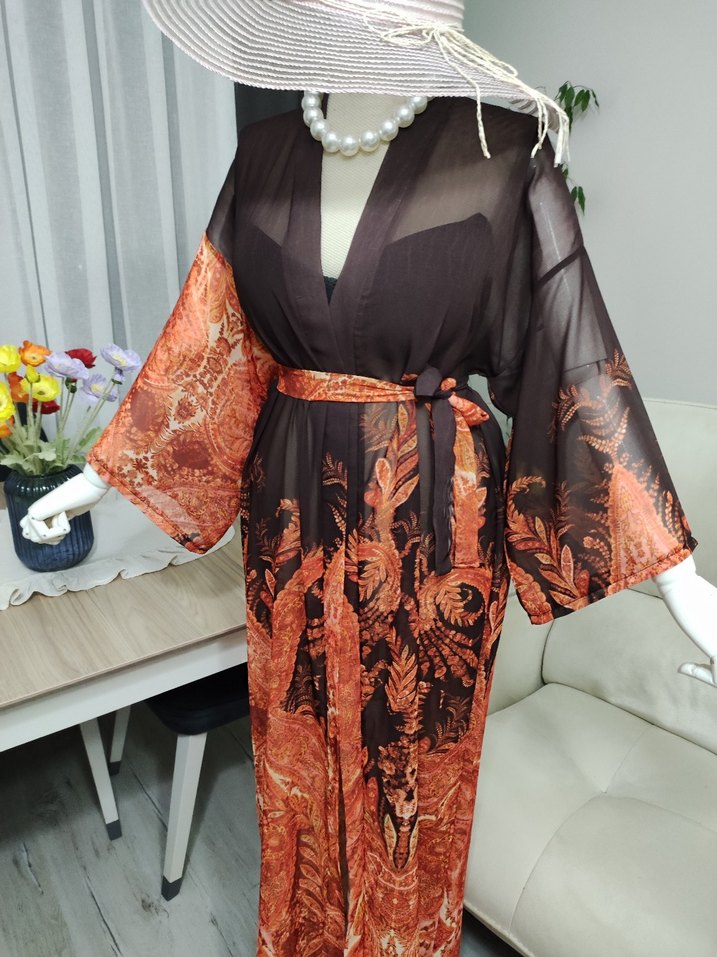 Uzun Kesim Bohem Kadın Kimono - Görsel 4