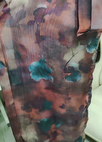 Bordo Uzun Bağlamalı Salaş Kimono - Görsel 10