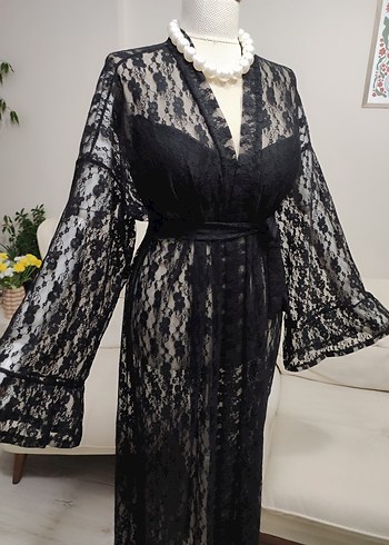 Siyah Dantel Uzun Kadın Giydirme Elbise - Görsel 13