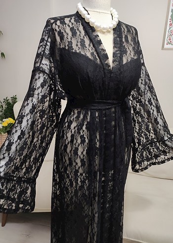 Siyah Dantel Uzun Kadın Giydirme Elbise - Görsel 6