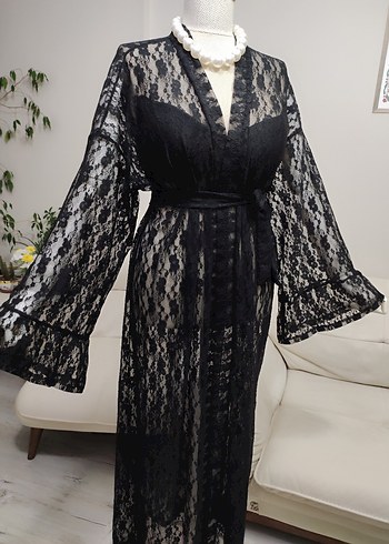 Siyah Dantel Uzun Kadın Giydirme Elbise - Görsel 2