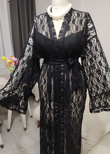 Siyah Dantel Uzun Kadın Giydirme Elbise - Görsel 12