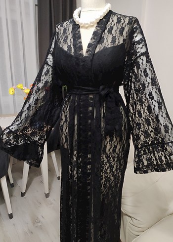 Siyah Dantel Uzun Kadın Giydirme Elbise - Görsel 8