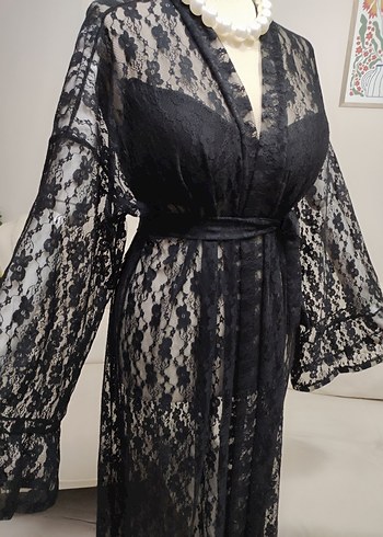 Siyah Dantel Uzun Kadın Giydirme Elbise - Görsel 7