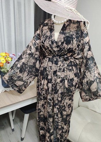 Uzun Bağcıklı Bohem Kadın Kimono - Görsel 6