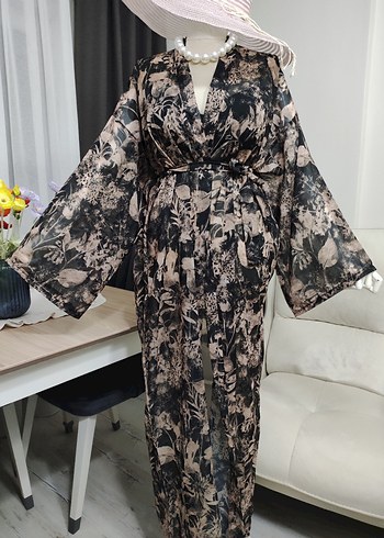 Uzun Bağcıklı Bohem Kadın Kimono - Görsel 2